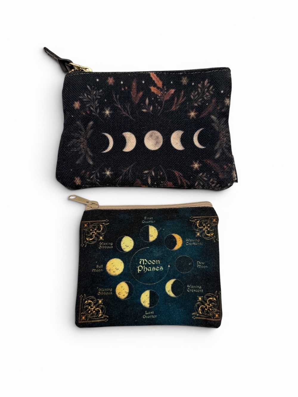 Society6 Black & Gold Moon Phase Pouch Duo